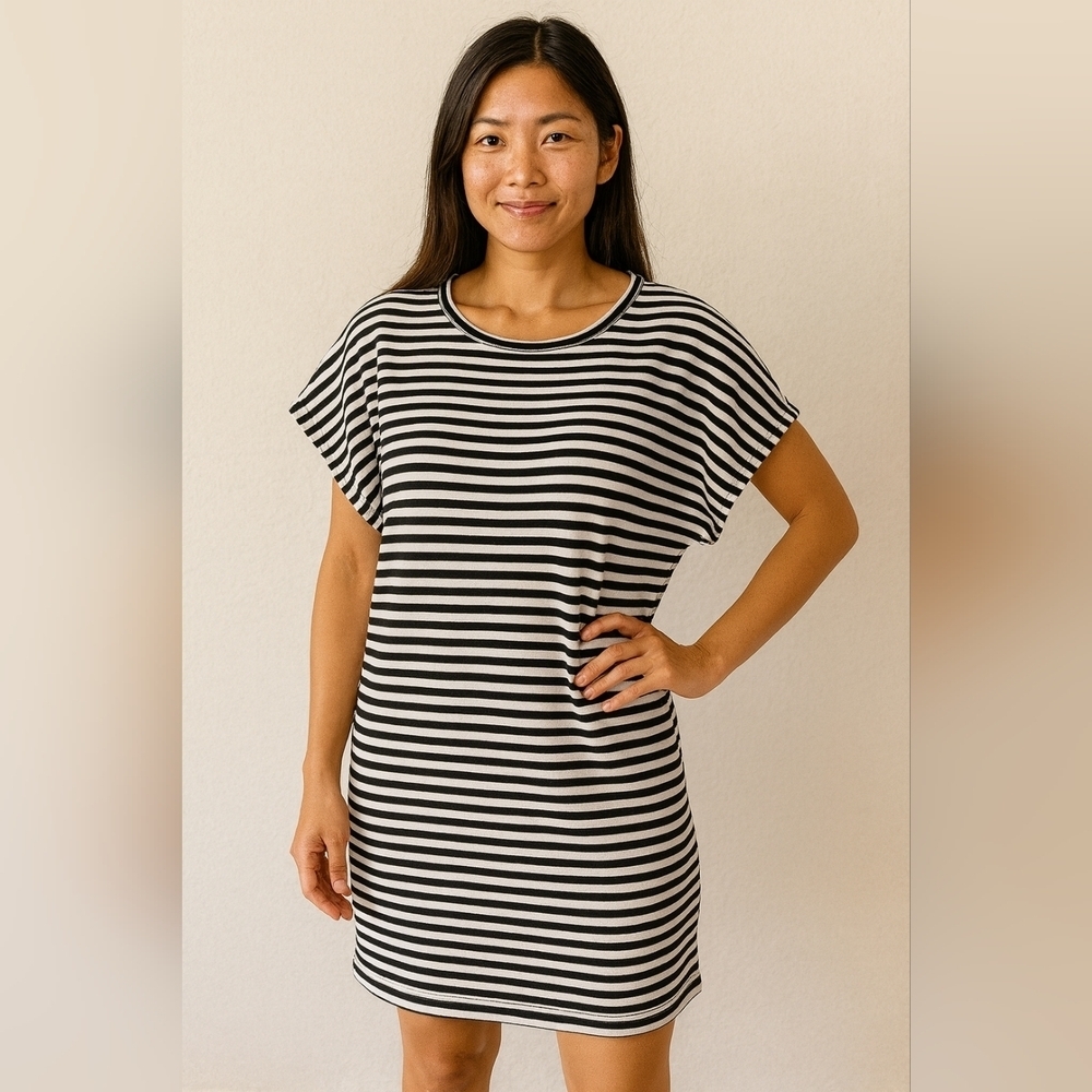 🖤 Express Striped T-Shirt Dress Small Petite